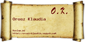 Orosz Klaudia névjegykártya